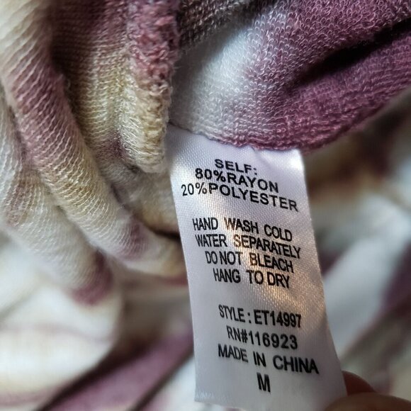 Easel Oversized Tie Dye Drop Shoulder Sweater Raw Edge Multicolor Womens Medium - Picture 9 of 9